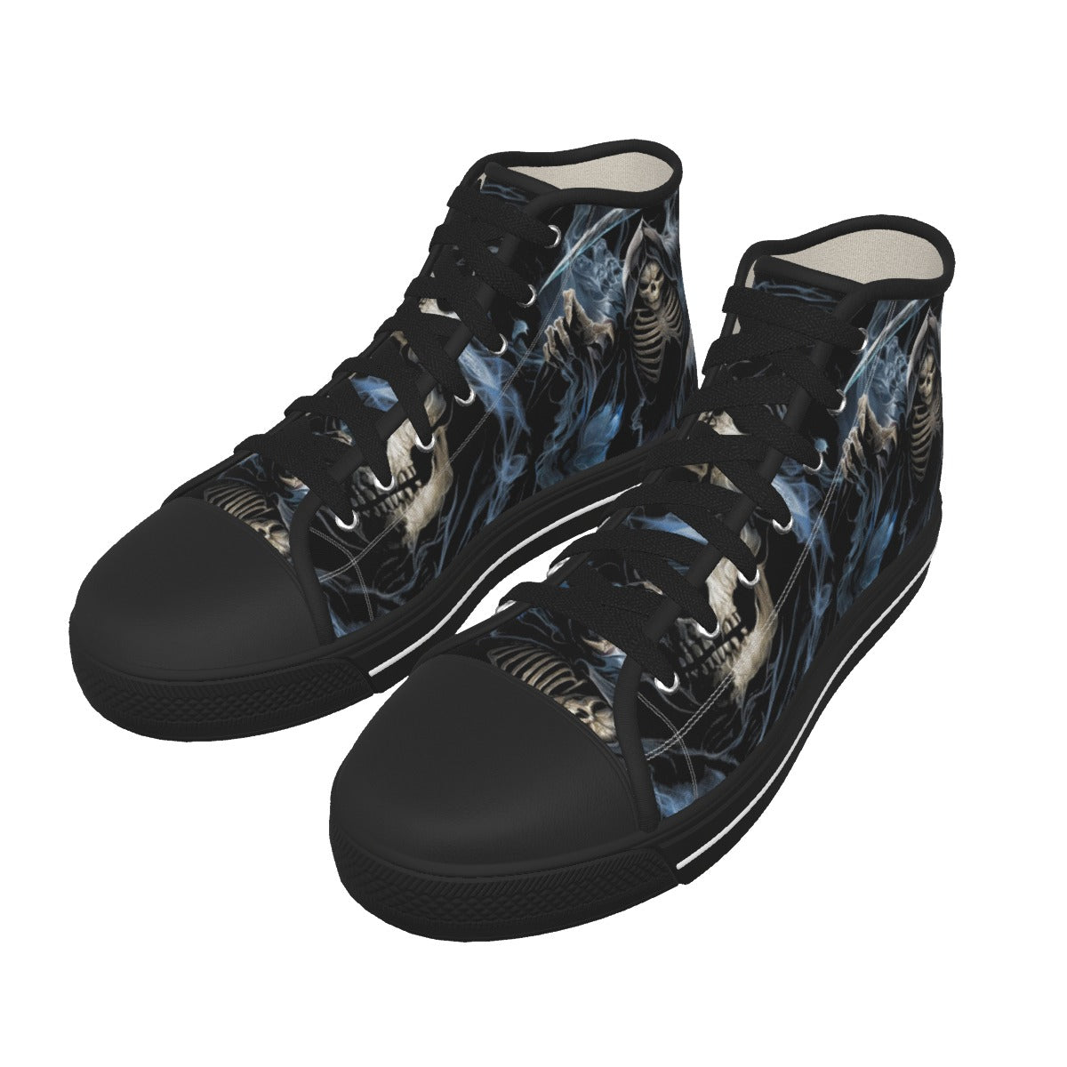 Gothic grim reaper Men's Canvas Shoes, Skull Halloween sneakers shoes