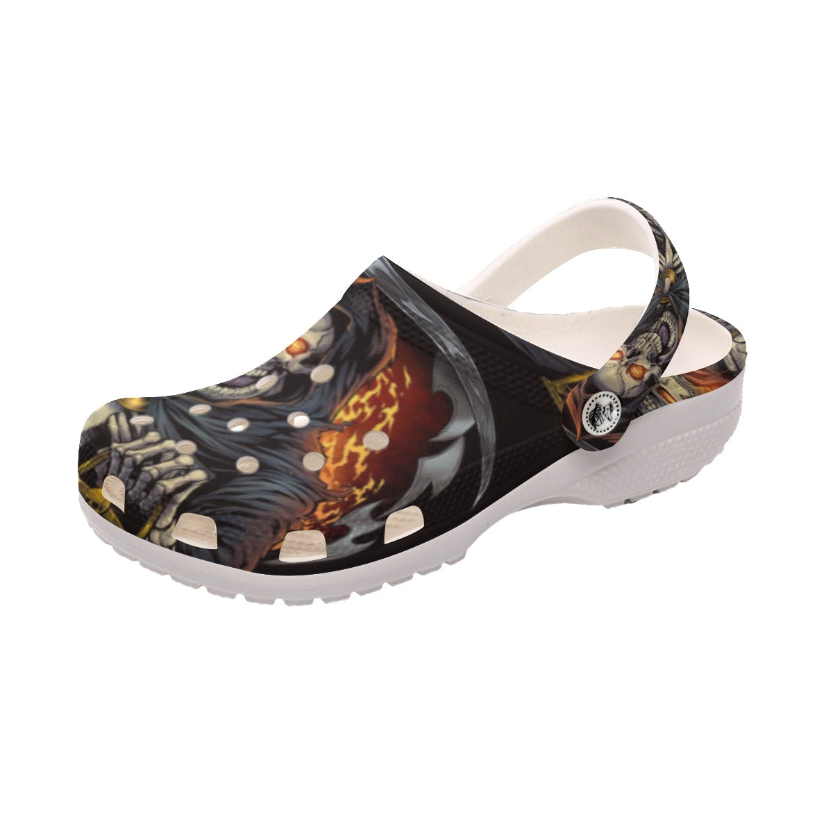 Grim reaper skull Men Classic Clogs, Halloween skull men's sandals