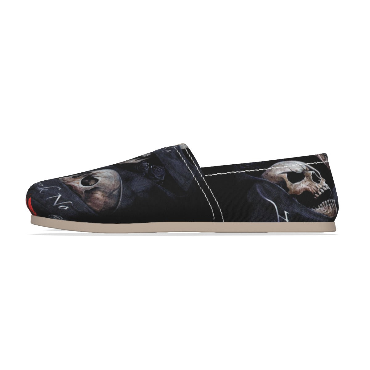 No see no hear no speak evils Women's Canvas Fisherman Shoes, grim reaper shoes, skeleton shoes