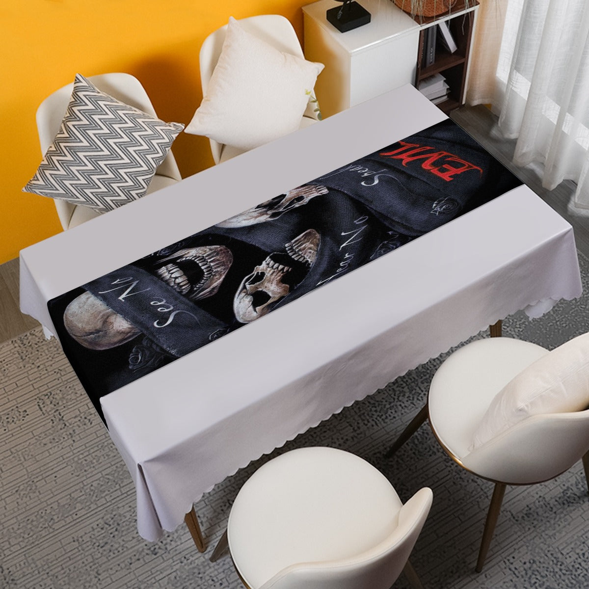 No see no hear no speak evils Table Runner | Rectangle 270(gsm)