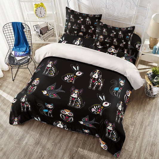 Sugar skull animal Four-piece Duvet Cover Set, Day of the dead bedding sets