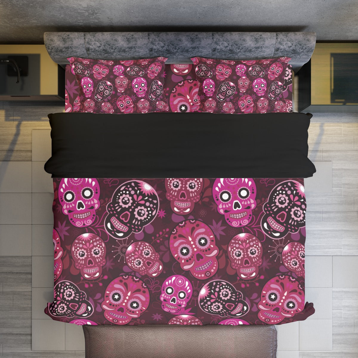 Day of the dead sugar skull Candy skulls Four-piece Duvet Cover Set