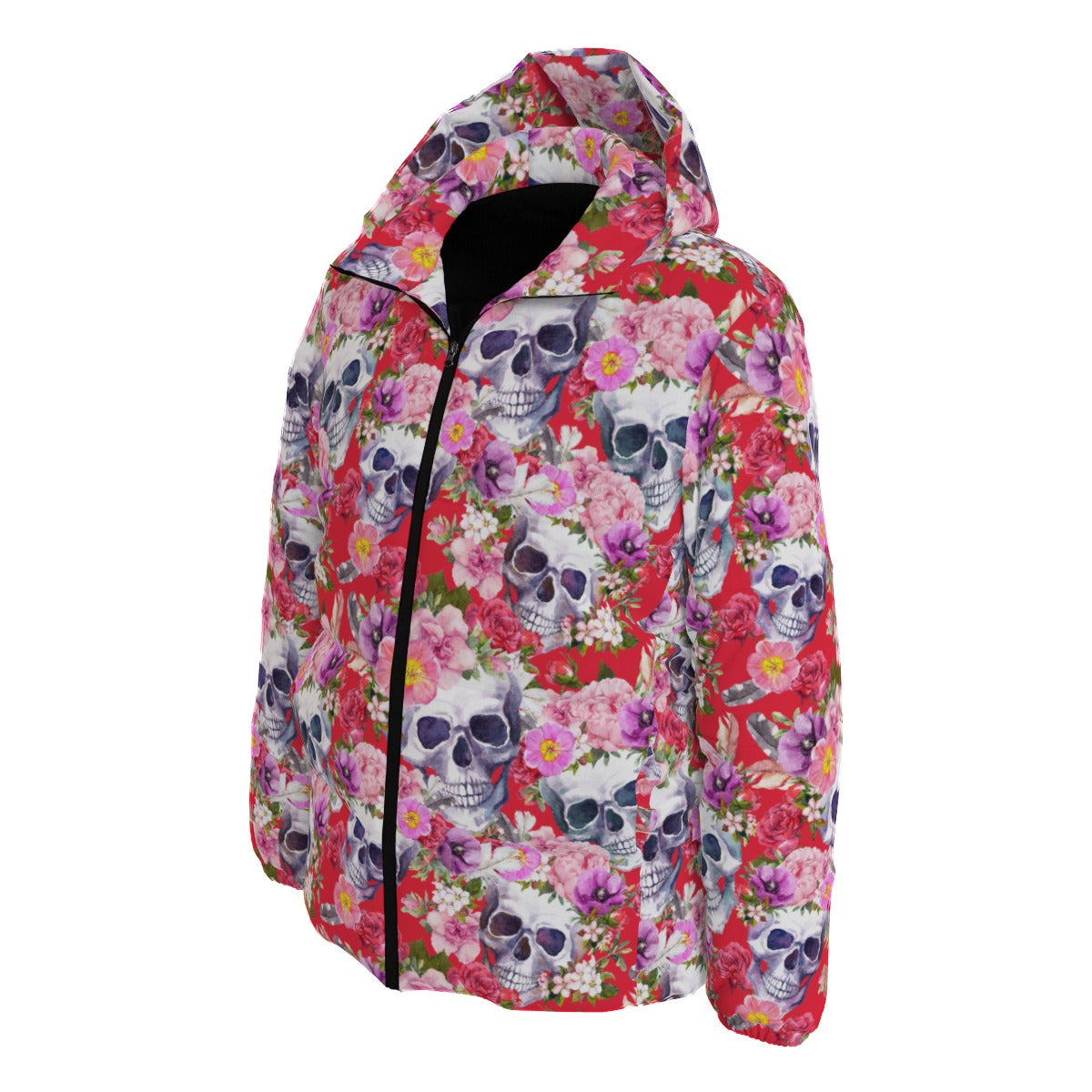 Floral skull All-Over Print Unisex Padded Jacket