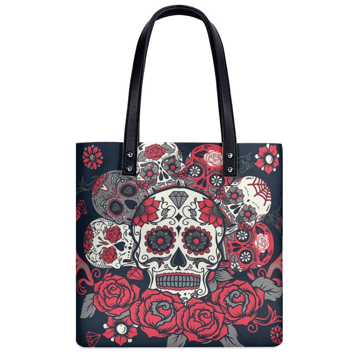 Day of the dead sugar skull PU Shoulder Bag, Dia de los muertos Mexican skeleton calaveras bag