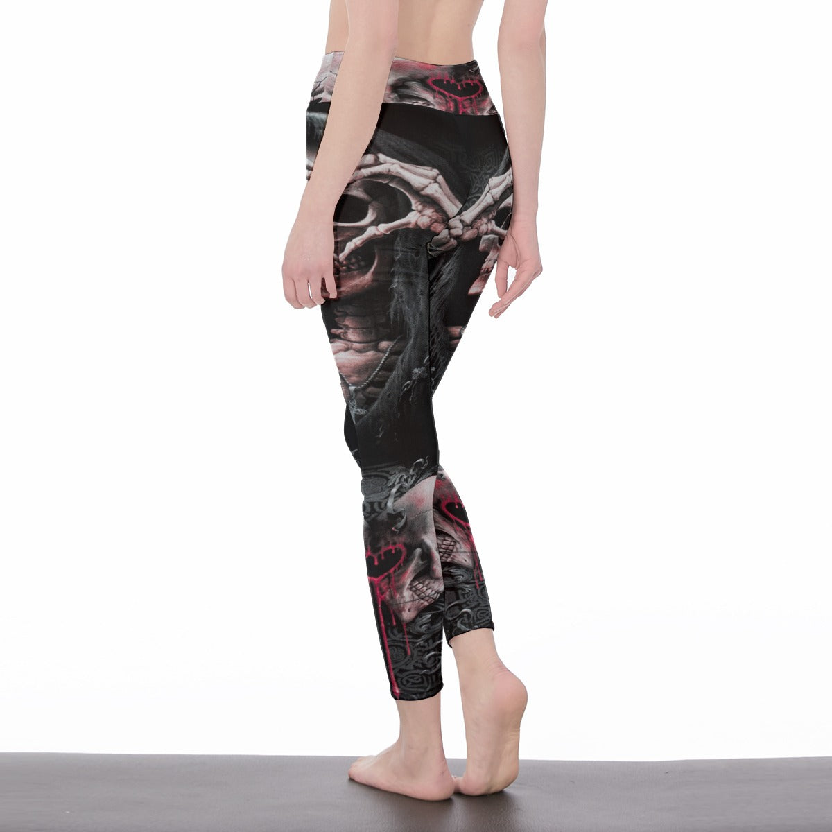 Grim reaper skull Women's Casual Leggings, Gothic skull leggings, skull yoga pants