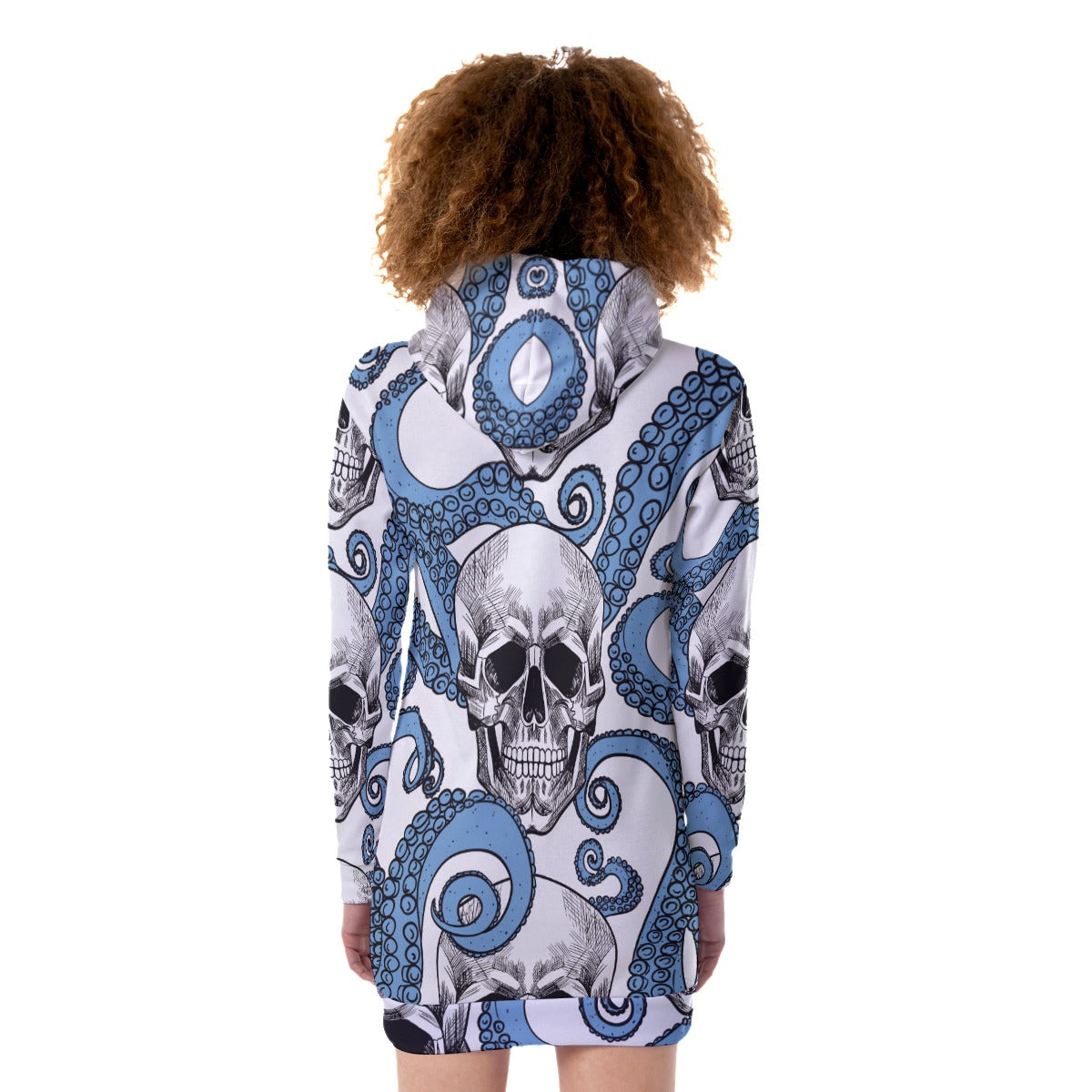 Gothic skull All-Over Print Women's Heavy Fleece Long Hoodie