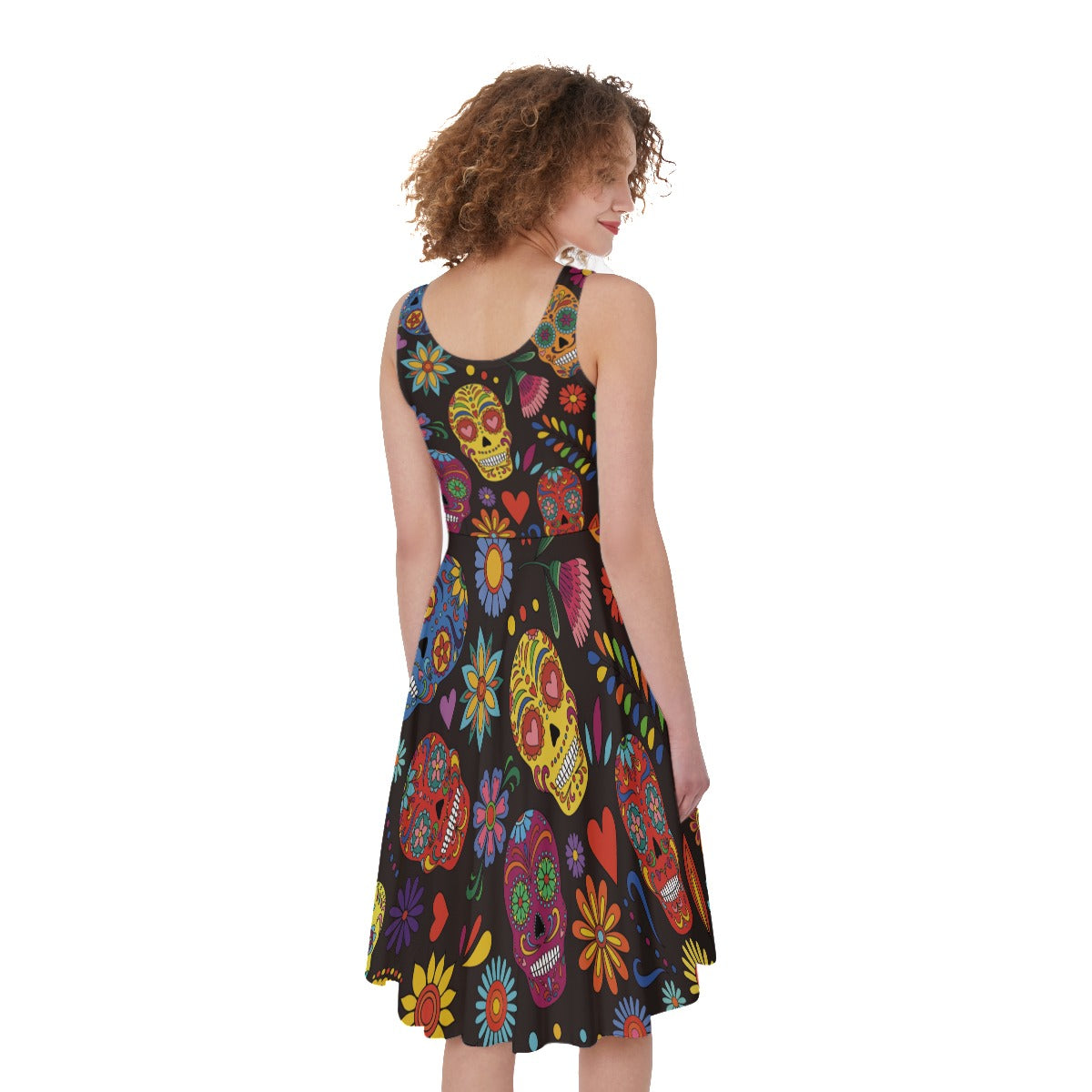 Sugar skull Day of the dead pattern Women's Dress