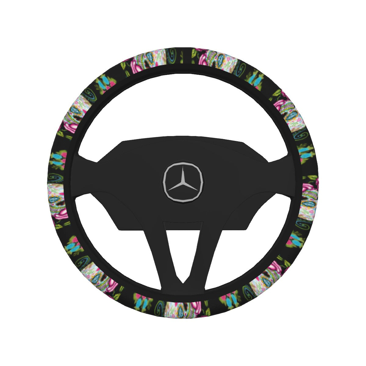 Sugar skull Steering Wheel Cover, Day of the dead steering wheel cover, gothic skull car accessories