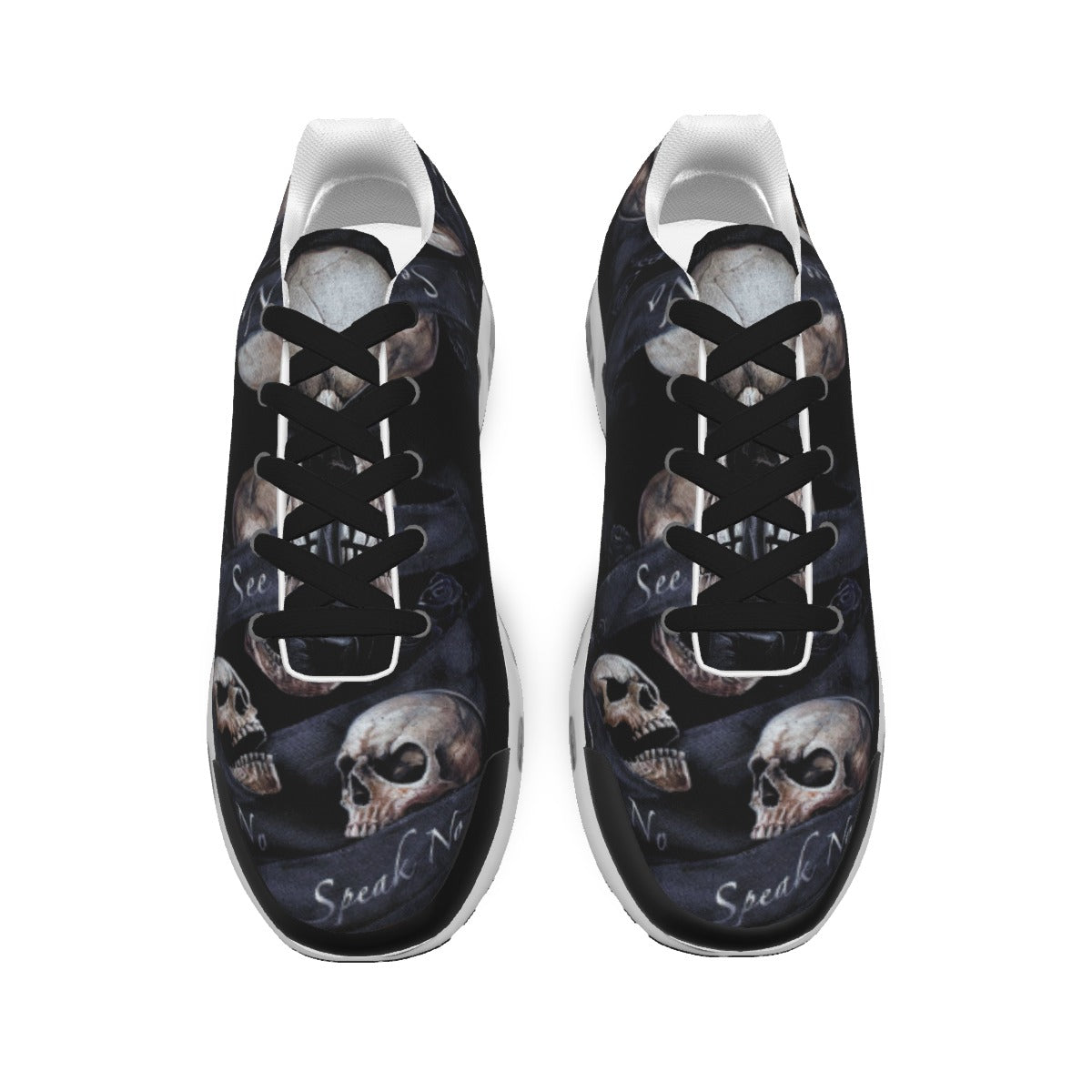 No see no hear no speak evils skull Women's Air Cushion Sports Shoes