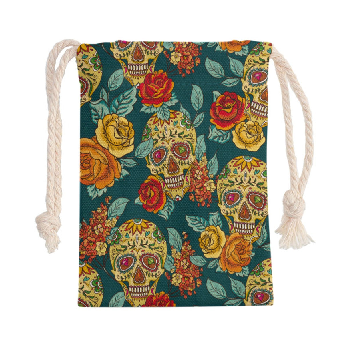 Day of the dead Mexican skull Drawstring Bag