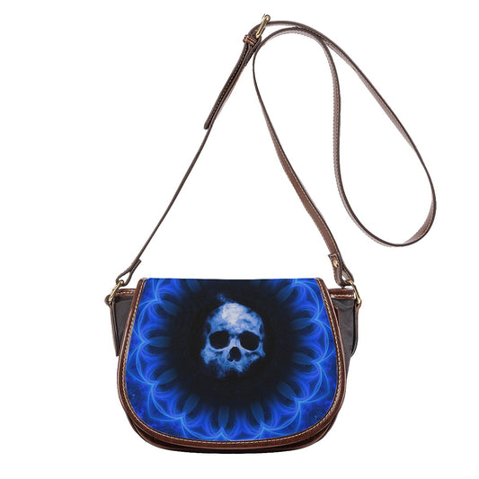Gothic skull Tambourin Bag With Single Strap, Horror skull skeleton bag purse