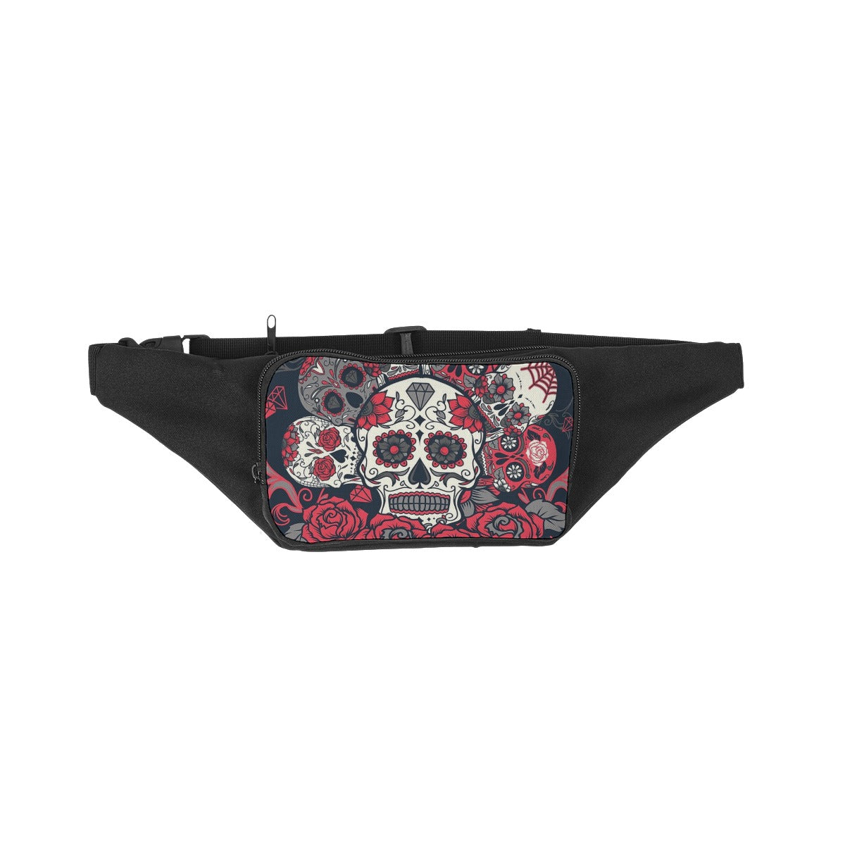 Sguar skull Waist Packs, Day of the dead Halloween skeleton skull Waist bag