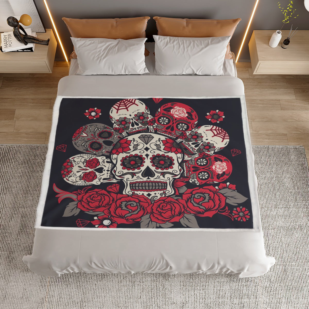Day of the dead sugar skull pattern Household Warm Blanket