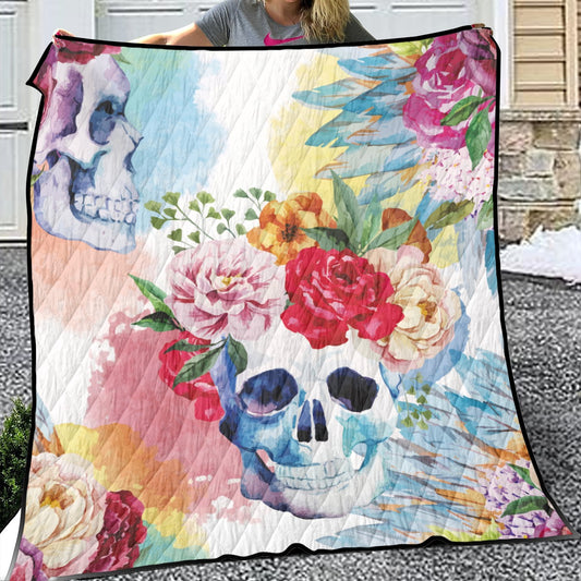 Floral skull Household Lightweight & Breathable Quilt