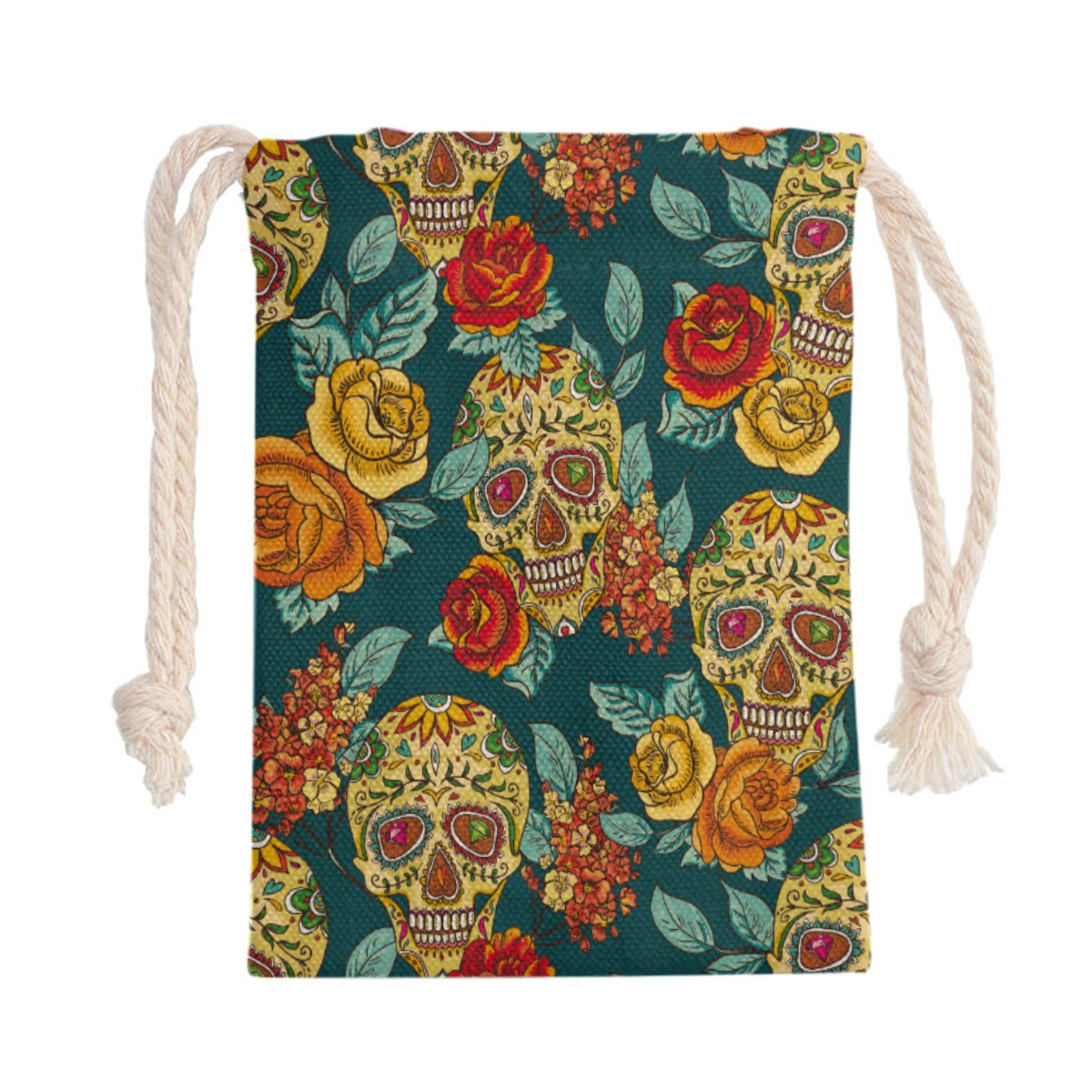 Day of the dead Mexican skull Drawstring Bag