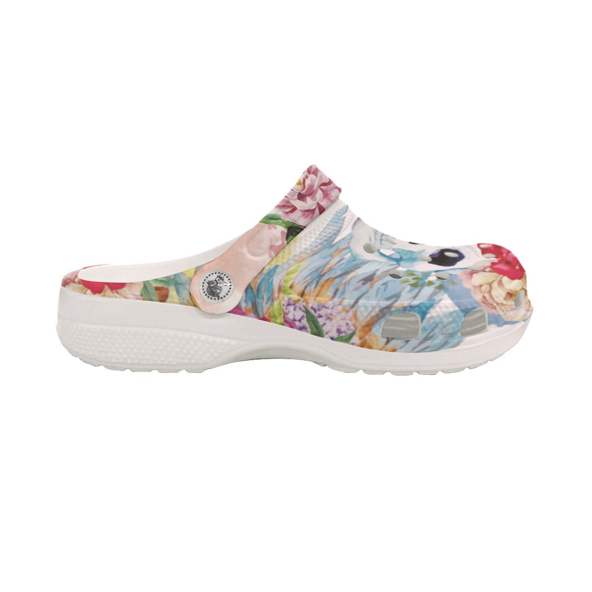 Beautiful rose skull floral skeleton Women's Classic Clogs