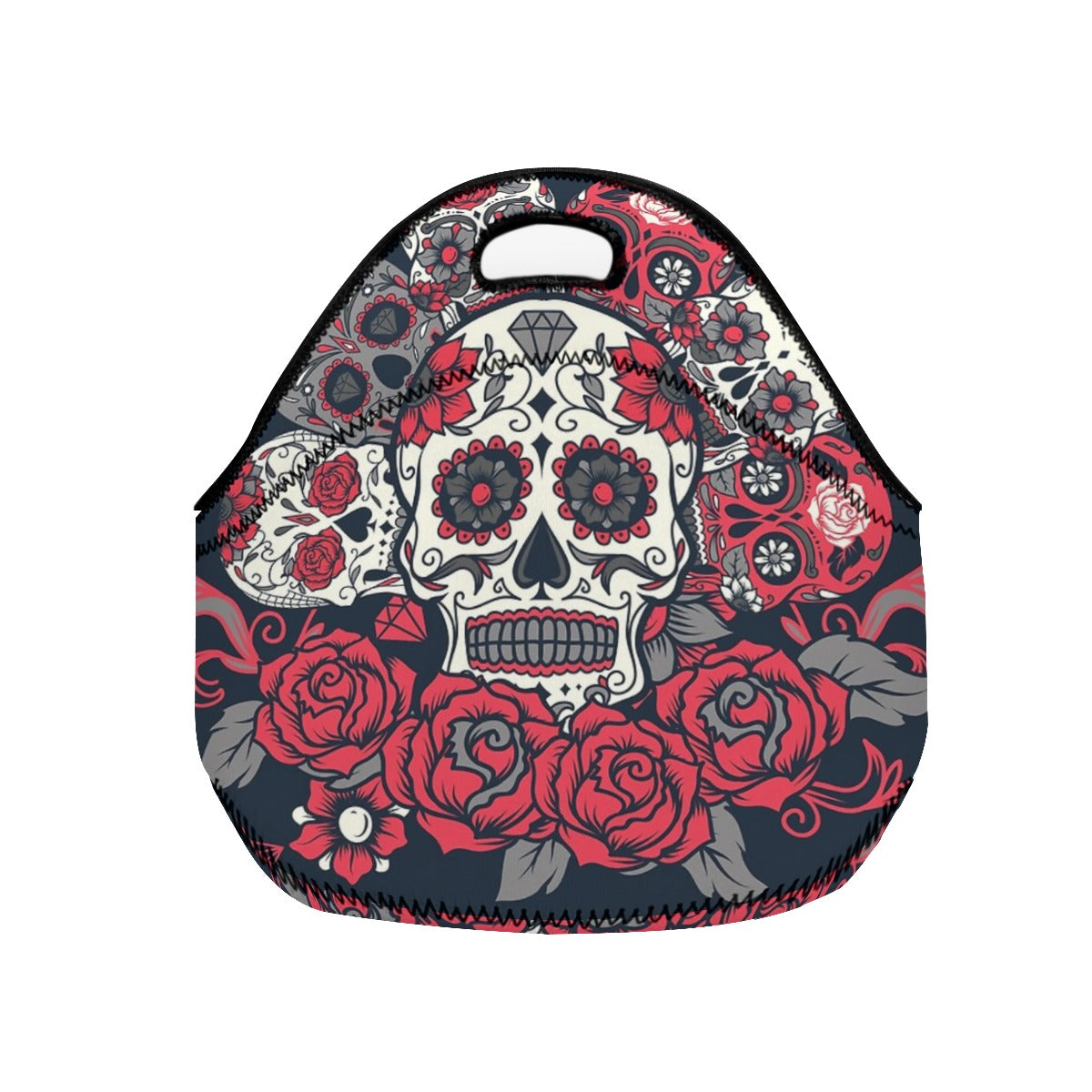 Day of the dead Halloween skull skeleton Neoprene Lunch Bags