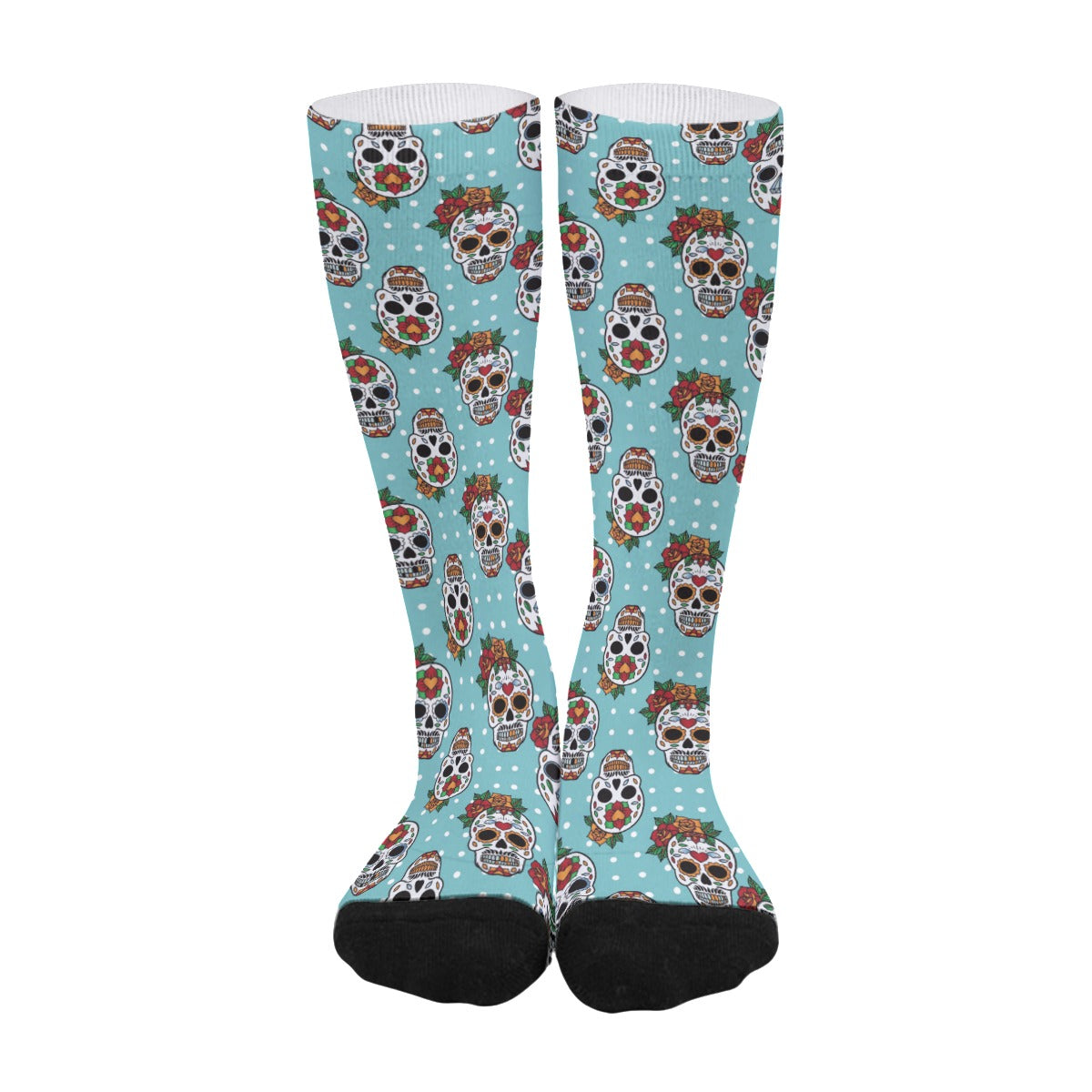 Floral sugar skull Unisex Long Socks