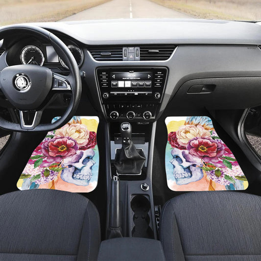 4pcs Gothic floral sugar skull Day of the dead Car Mats