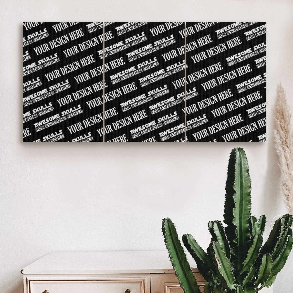 Custom Print on demand POD Mural With Frame (3pcs set)