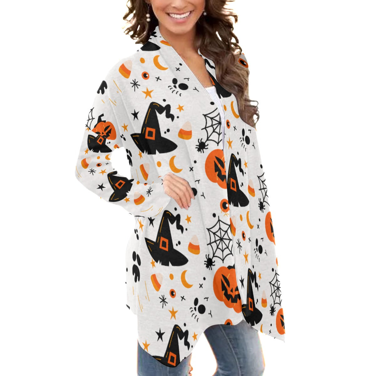 Gothic Halloween party Women's Cardigan With Long Sleeve