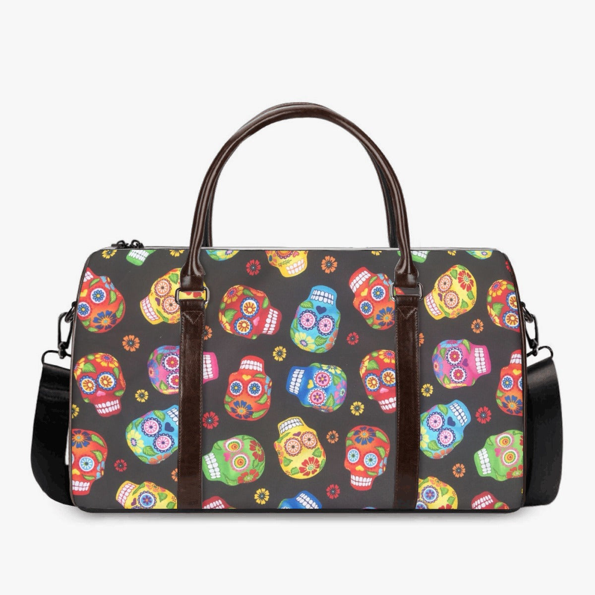 Mexican skull Carry on Weekender Overnight Bag, dia de los muertos skull duffel bag, mexican skull Canvas Weekend Travel Bag