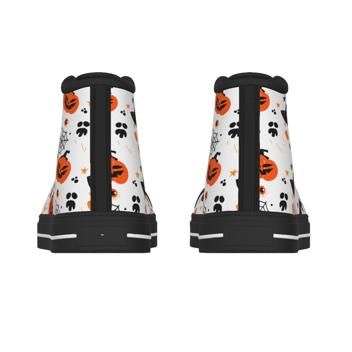 Halloween Pumpkin gothic Women's Black Sole Canvas Shoes, Halloween women's shoes