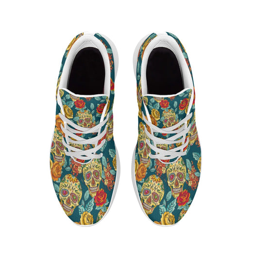 Sugar skull sneakers, day of the dead Women's Platform Sneakers, Mexican skull shoes