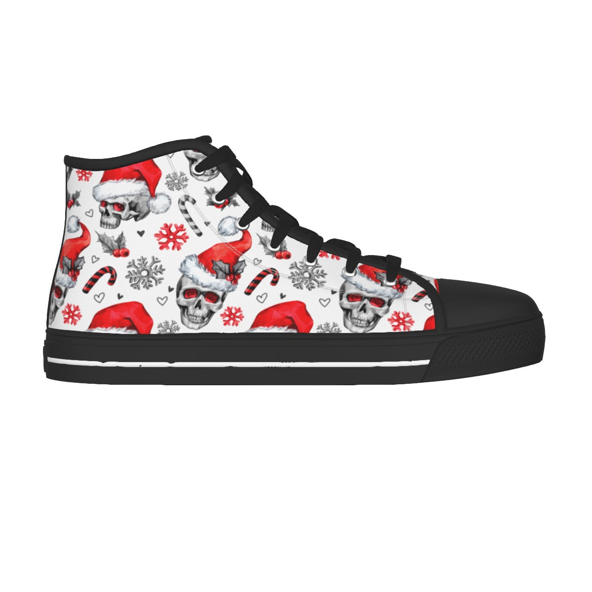 Skull santa claus Women's Canvas Shoes, Gothic Christmas skull skeleton women's shoes sneakers