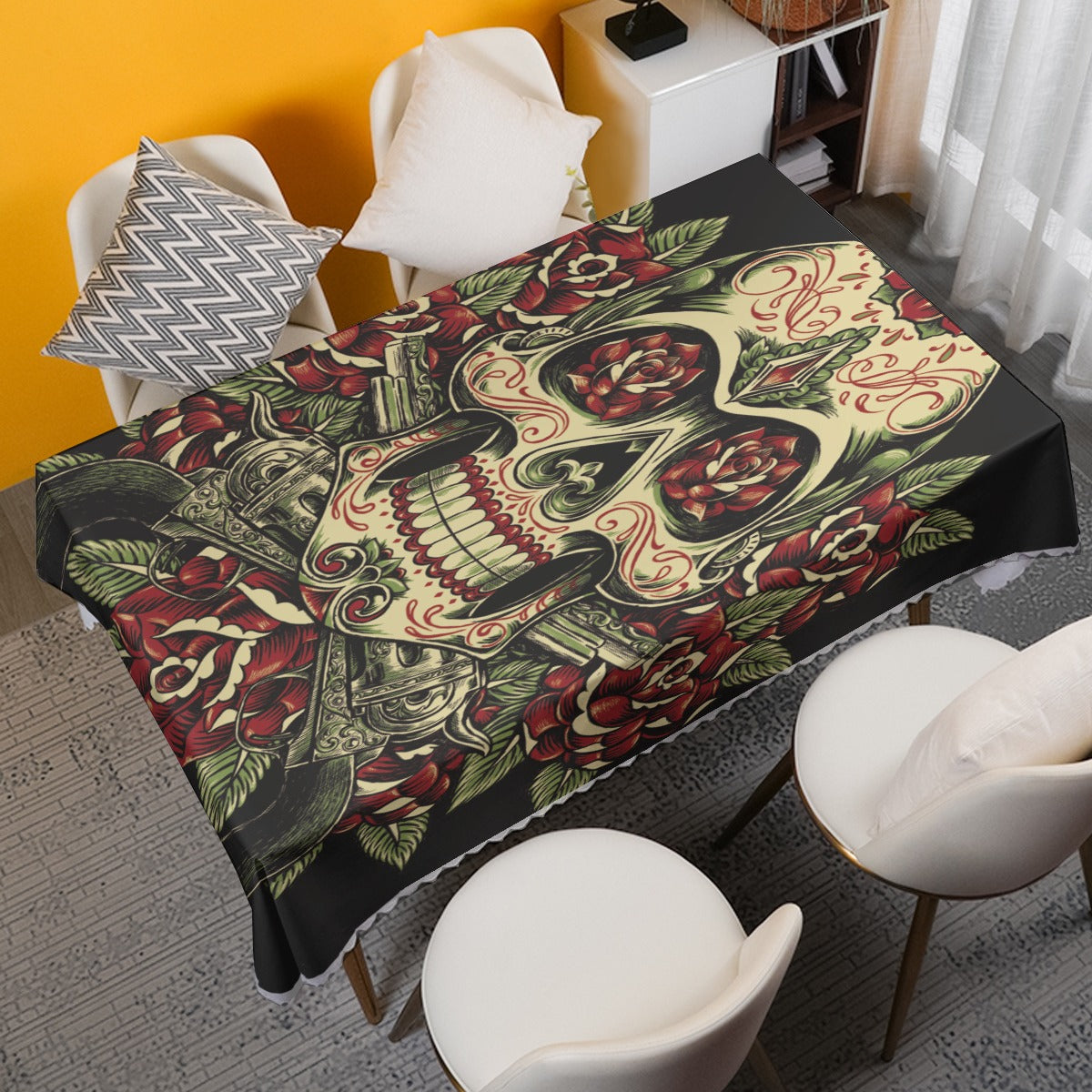 Dia de los muertos sugar skull Waterproof tablecloth | Square 180(gsm)