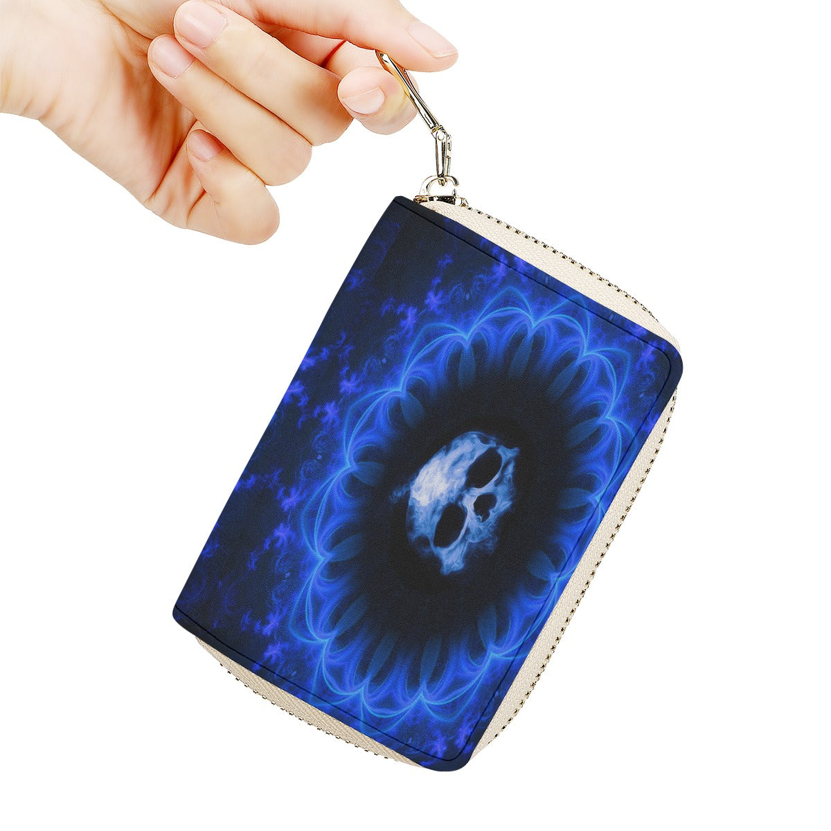 Flaming skull gothic Halloween credit Card Holder wallet