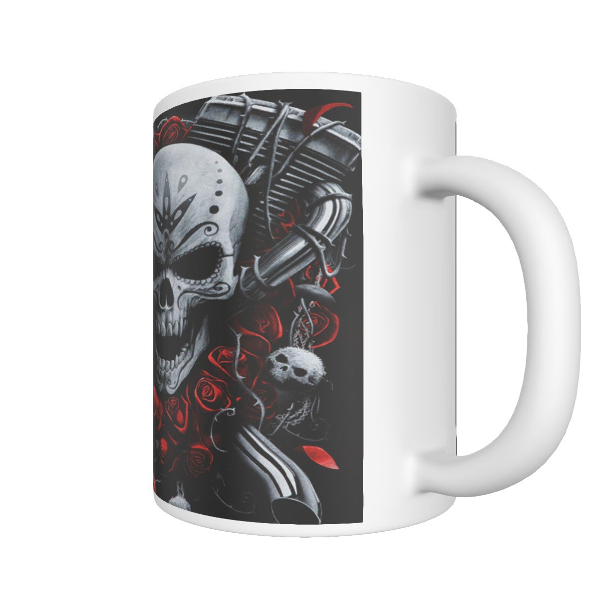 Skull Motorcycle Ceramics mug, Skull biker tumbler mug