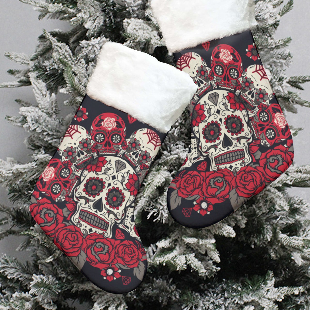 Sugar skull pattern All-Over Print Christmas Socks