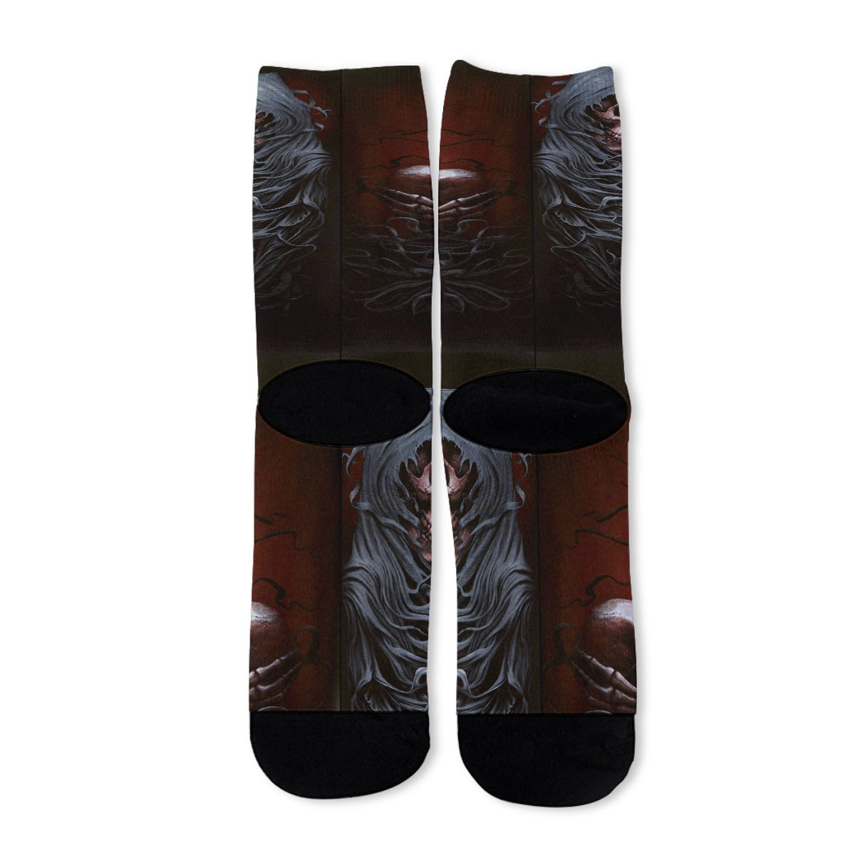 Grim reaper skull Unisex Long Socks, gothic skull halloween socks