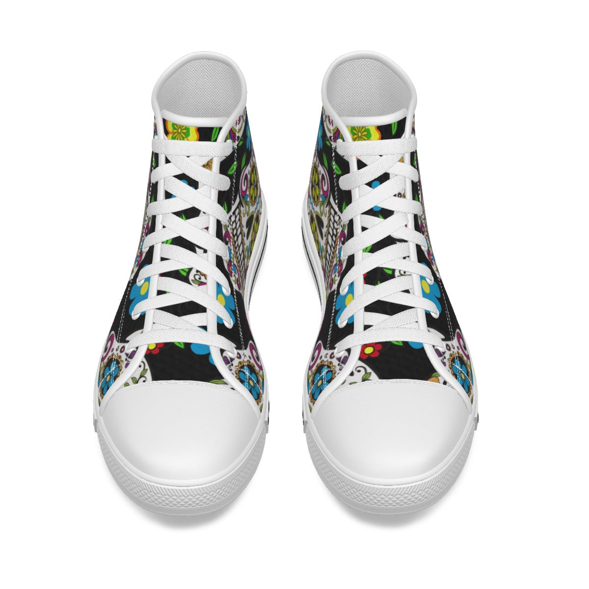 Day of the dead sugar skull Women's Canvas Shoes, Mexican calaveras skull skeleton shoes sneakers