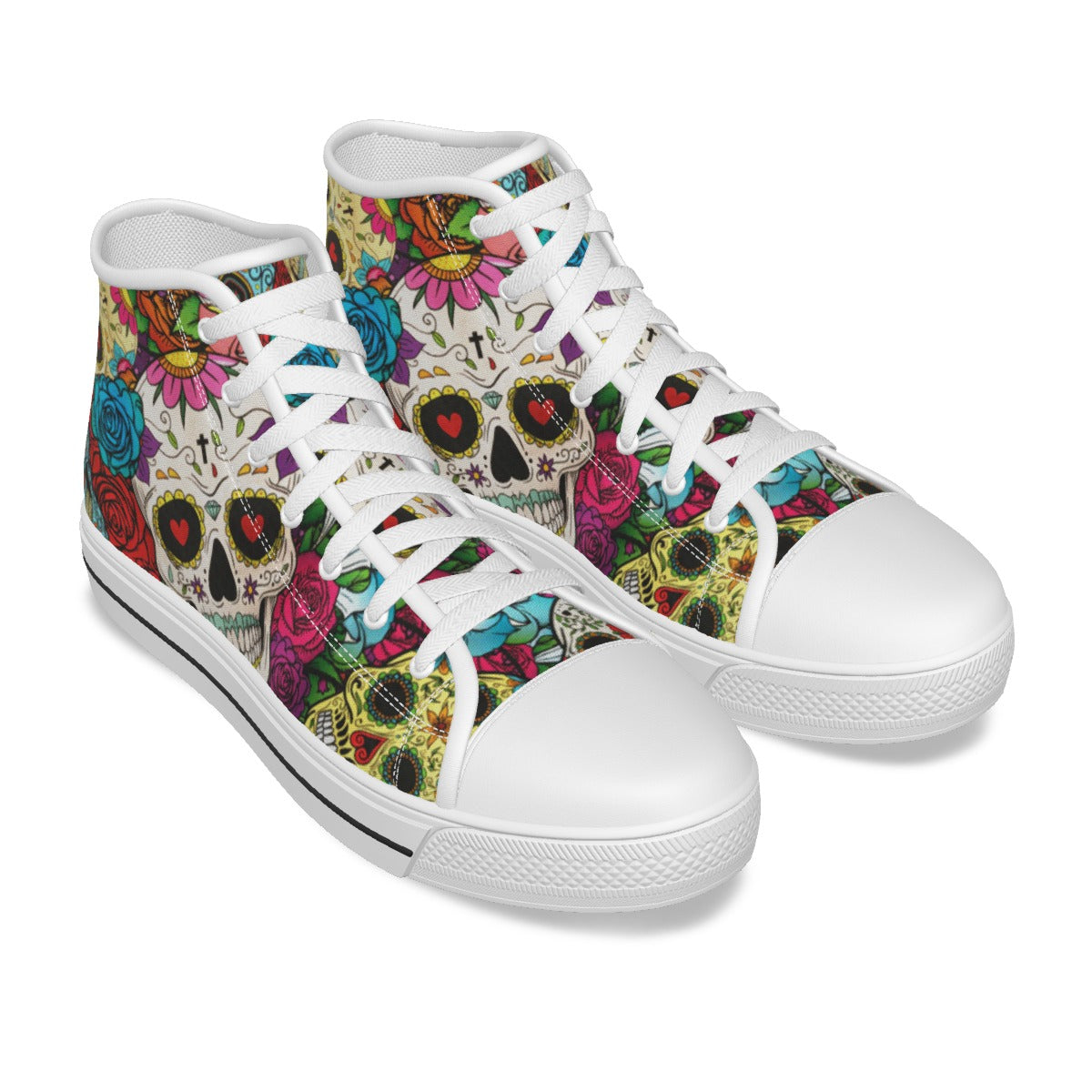 Sugar skull Day of the dead Women's Canvas Shoes, Dia de los muertos calaveras skull shoes