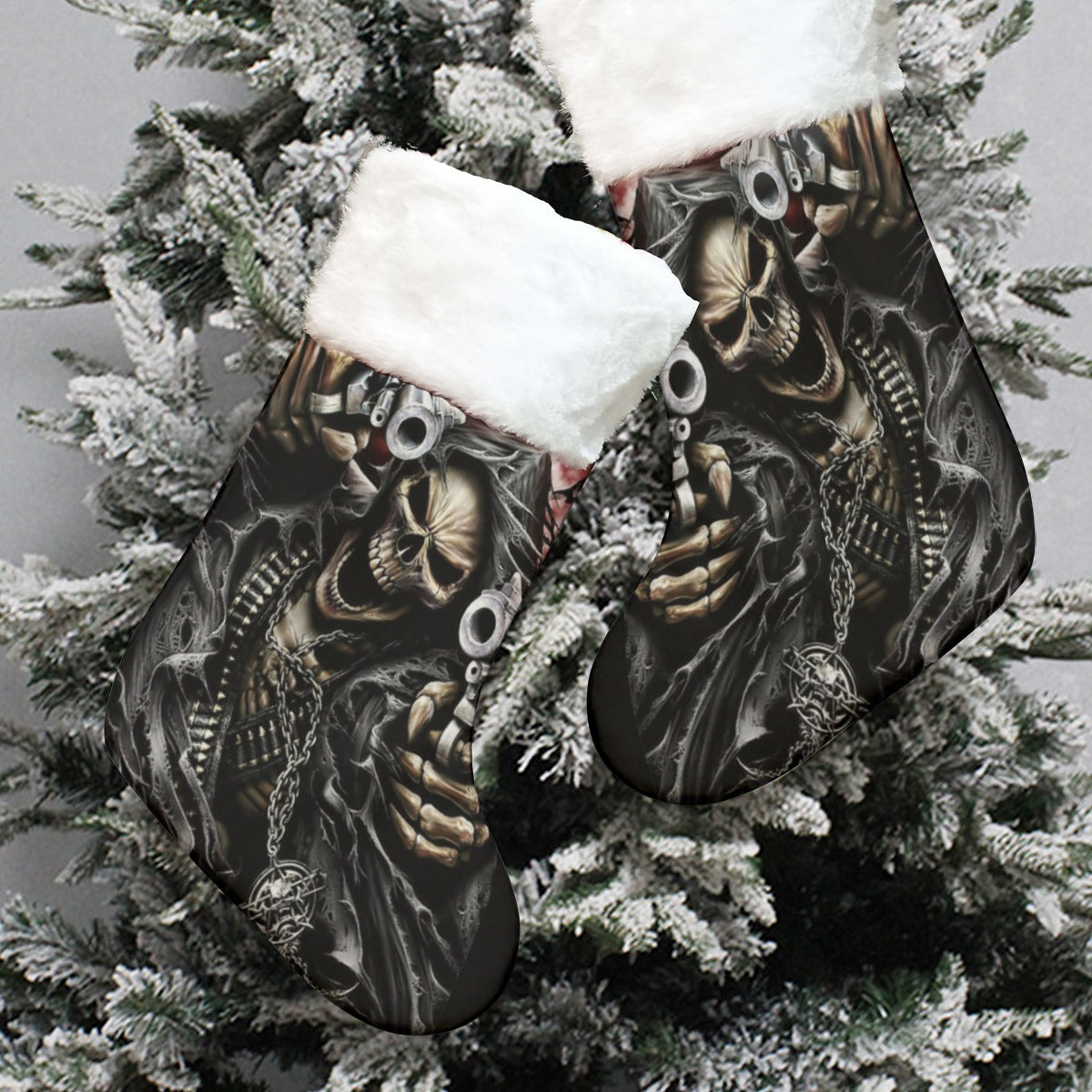 Grim reaper skull stocking All-Over Print Christmas Socks