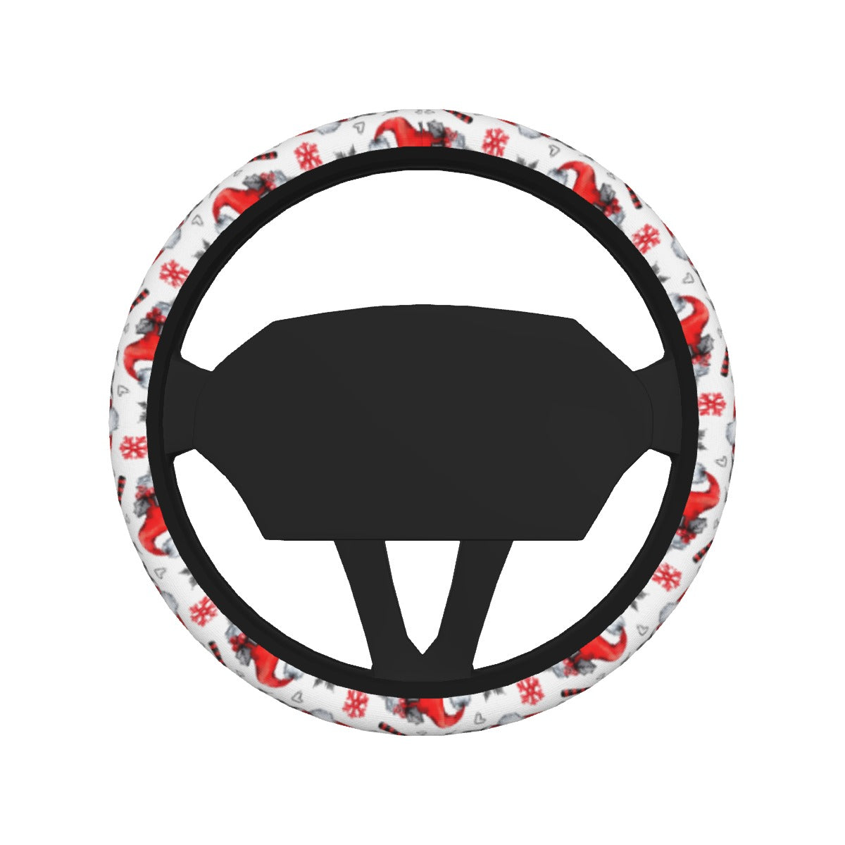 Gothic skull Santa claus Steering Wheel Cover