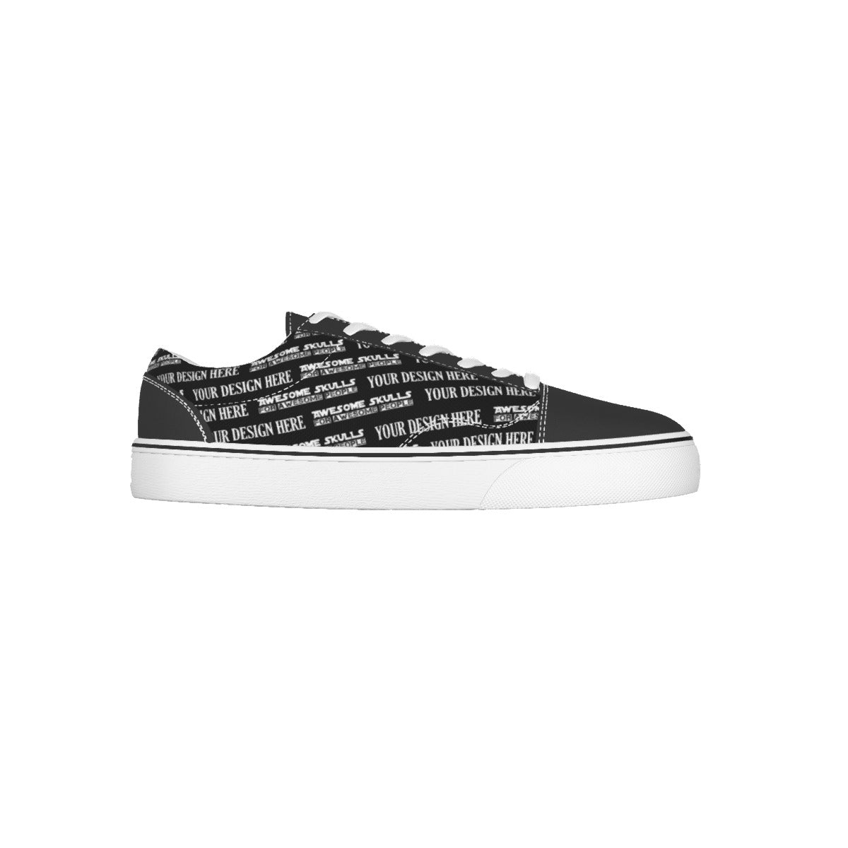 Custom Print on demand POD Women's Leather stitching canvas shoes