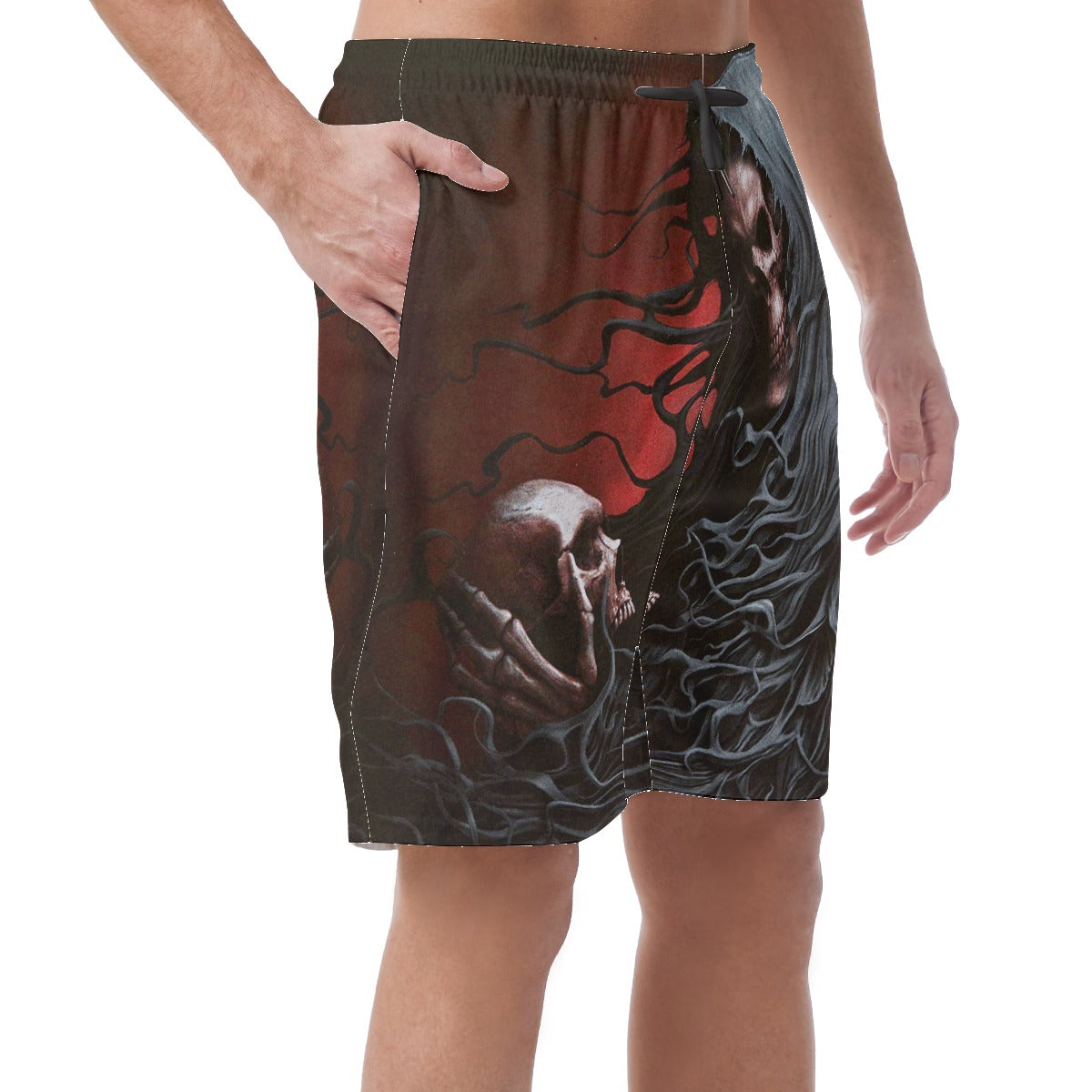 Skull Print Men's Casual Short Pants