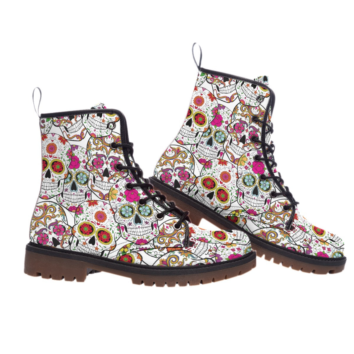 Dia de los muertos Mexican calaveras skull boots shoes, sugar skull shoes boots sneakers