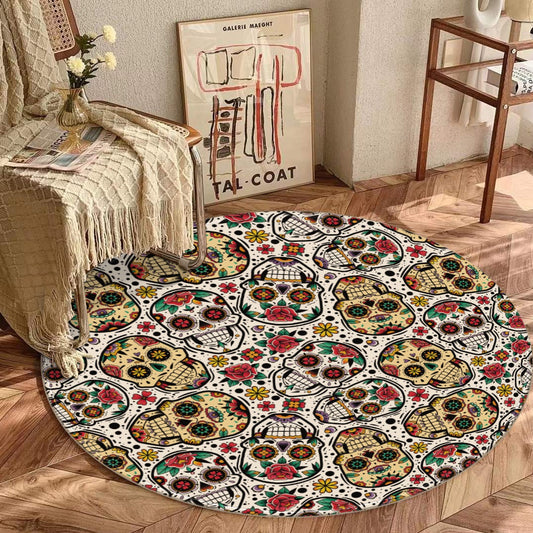 Day of the dead pattern Foldable round mat