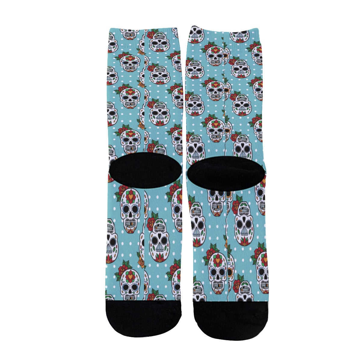 Floral sugar skull Unisex Long Socks