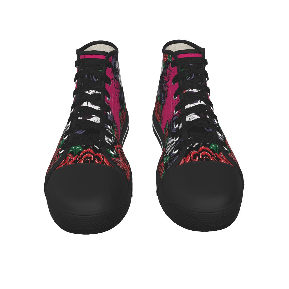 Sugar skull Women's Black Sole Canvas Shoes