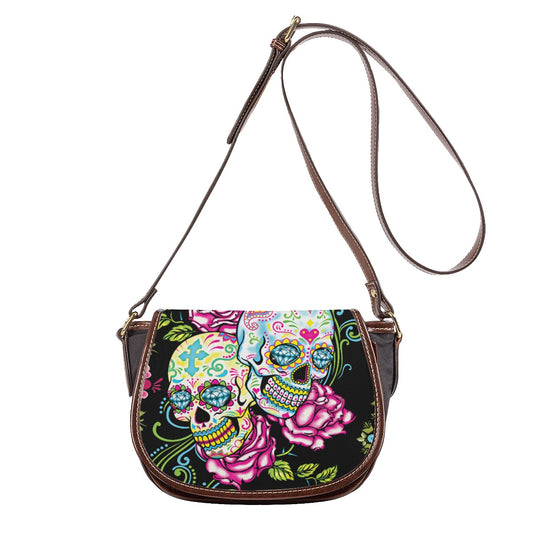 Dia de los muertos skull Tambourin Bag, sugar skull purse bag shoulder bag