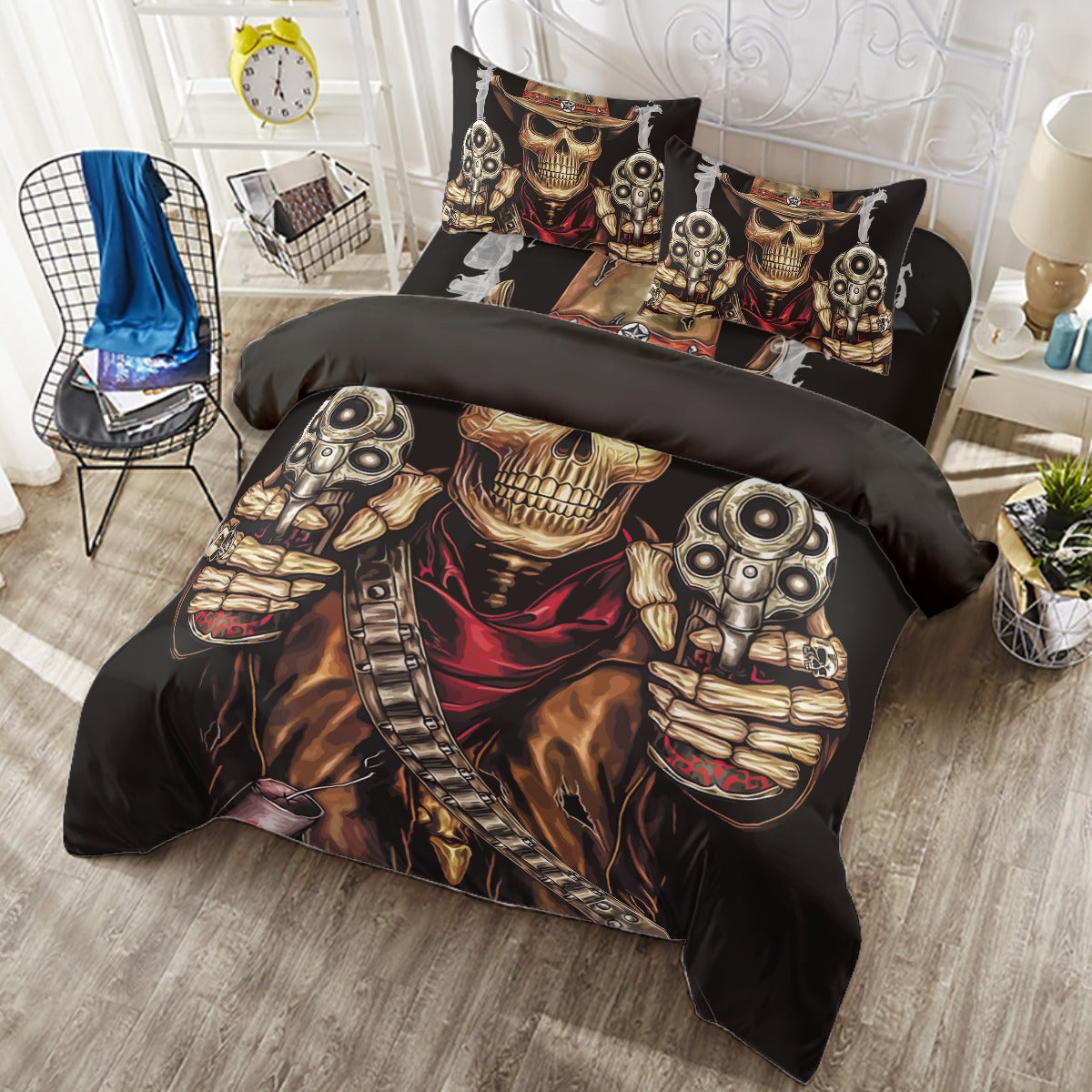 Gothic skull grim reaper Four-piece Duvet Cover Set