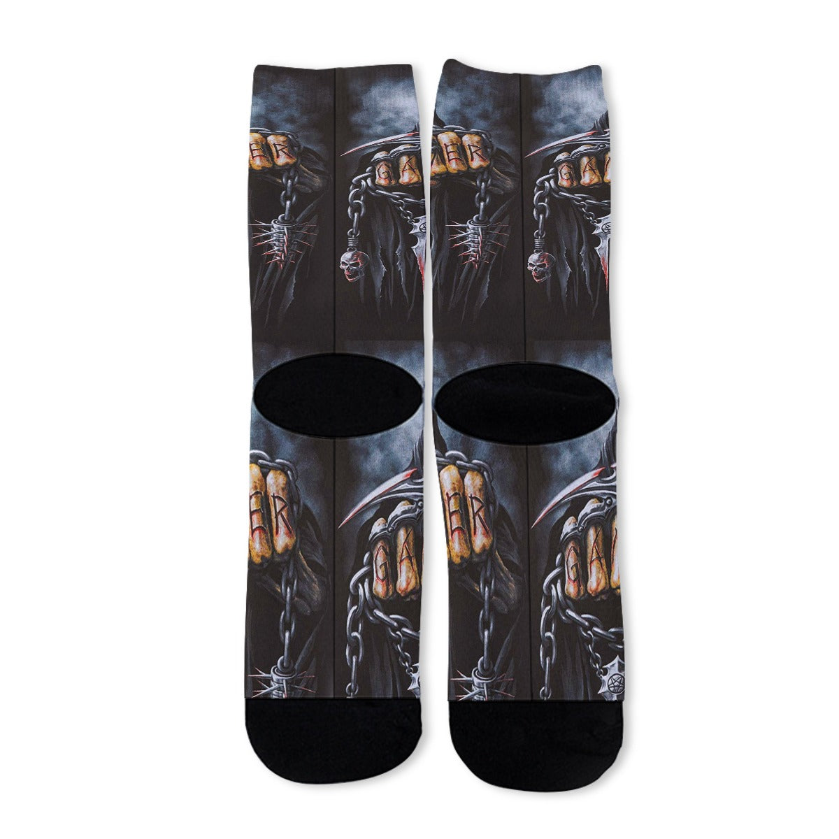 Grim reaper Halloween skull Game over skeleton gothic Unisex Long Socks