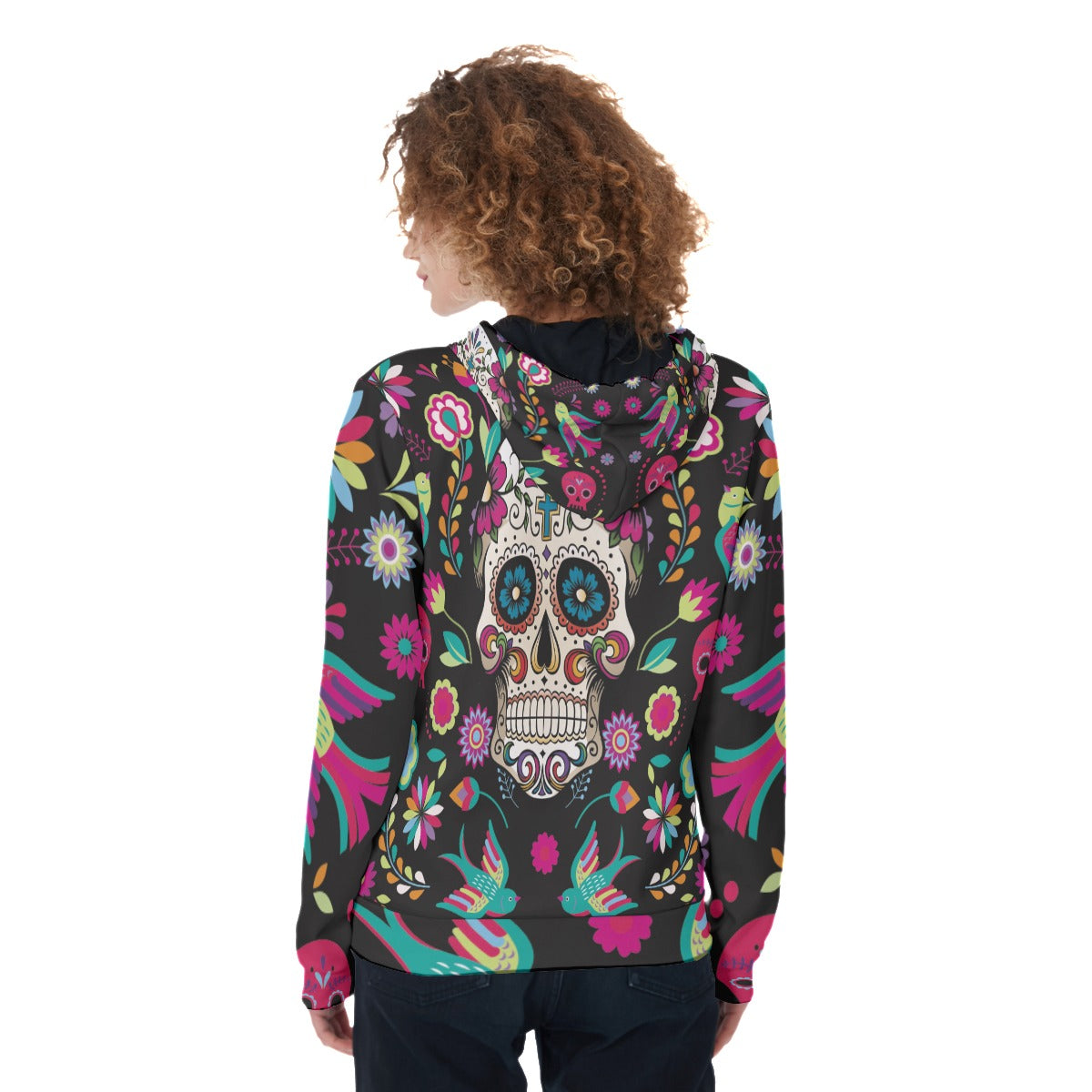 Sugar skull Calaveras Mexican skull Women's Zip Up Hoodie