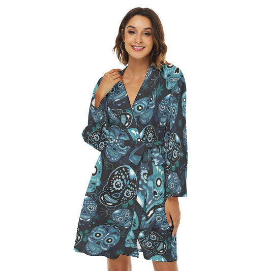 Dia de los muertos Candy skull Women's Robe