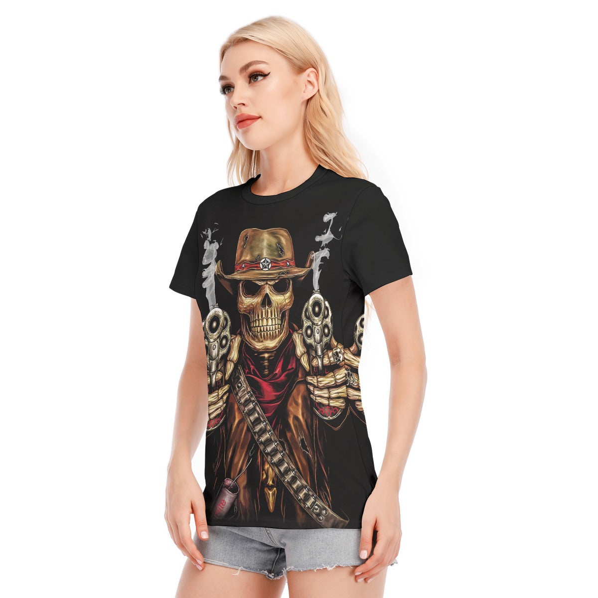 Gothic Grim reaper Women's Round Neck T-Shirt | Cotton